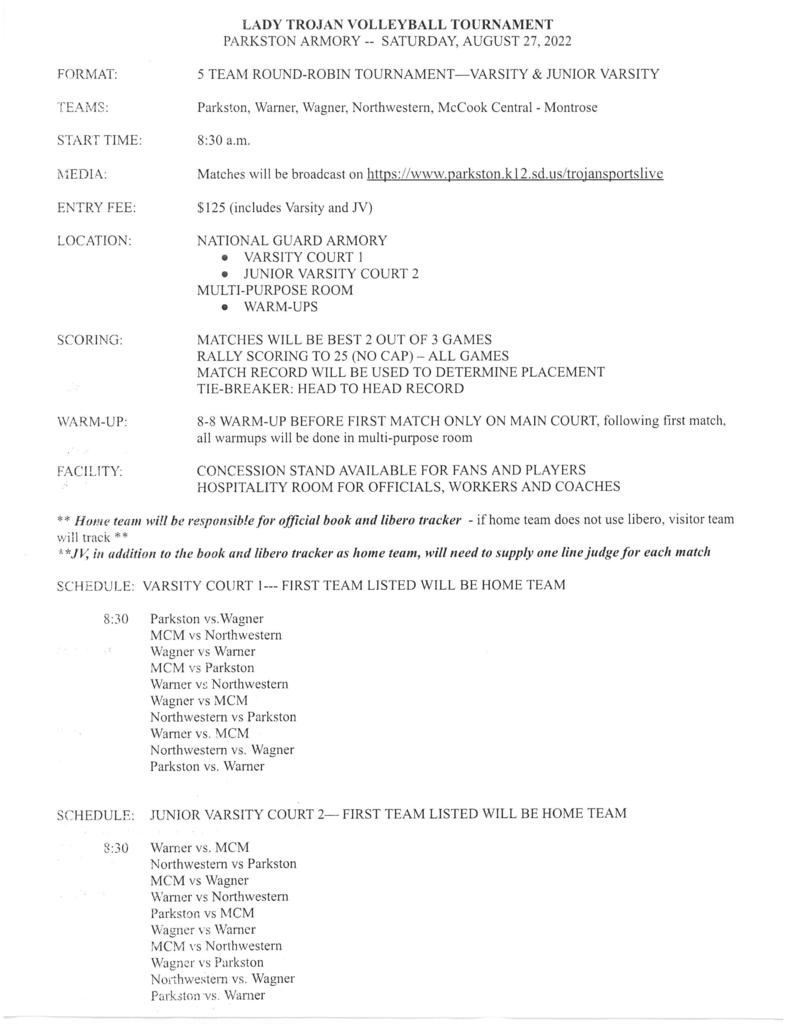 Parkston VB Tourney